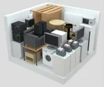 8x10 storage unit with studio apartment contents